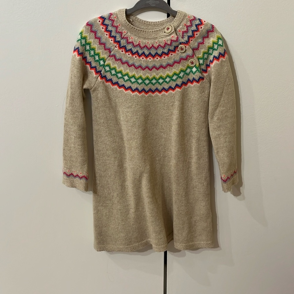 Fair Isle mini boden sweater dress. Looks even cuter on! Size 3-4 T